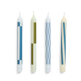 Set of 4 Pattern Candles - Green &amp; Blue | Fleux | 3