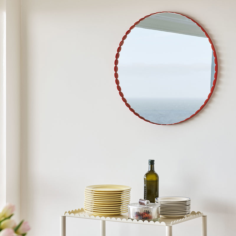 Miroir Arcs Rond - Ø 60 cm - Rouge