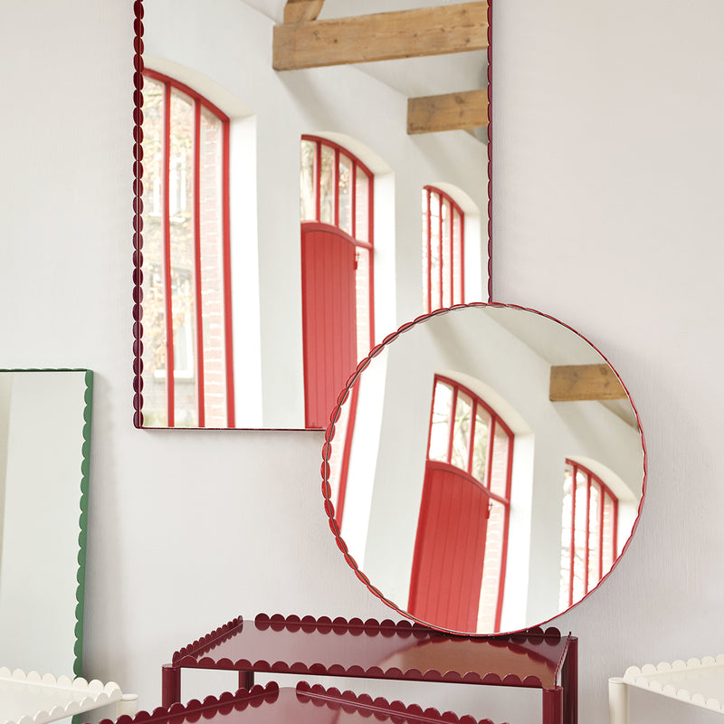 Miroir Arcs Rond - Ø 60 cm - Rouge