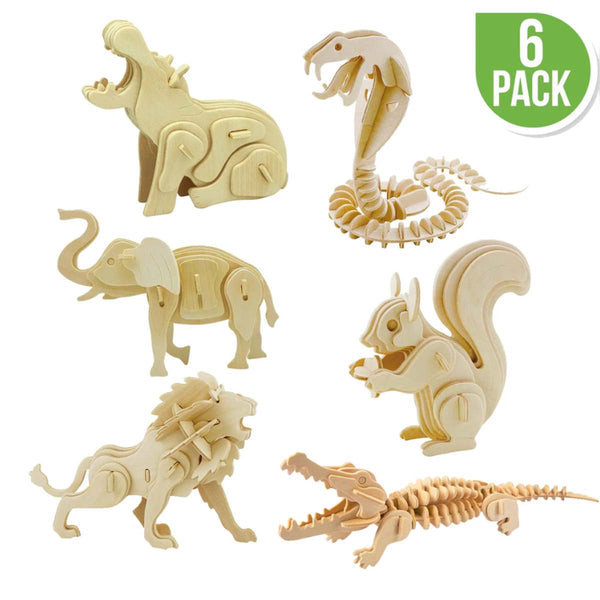 Puzzle 3D en bois DIY - Animaux Sauvages