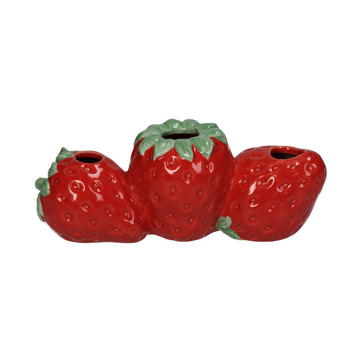 vase fraises en faience rouge fleux Fleux
