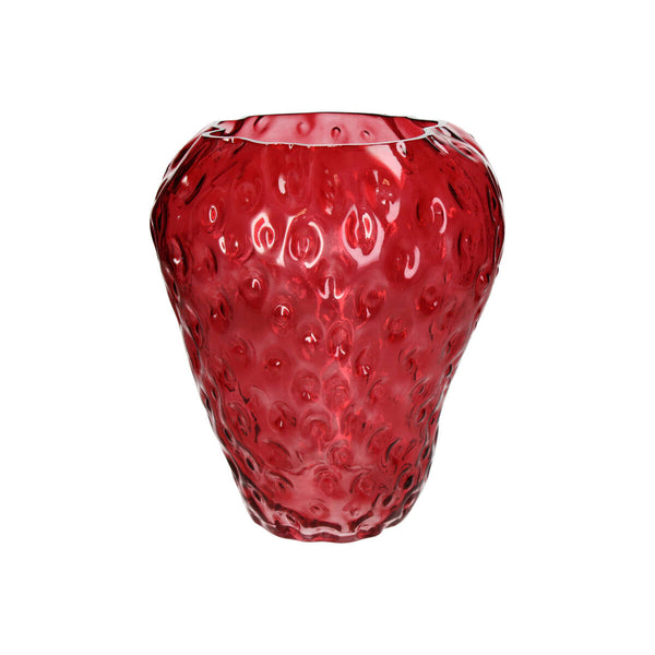 Vase Fraise en verre - Rouge - Ø 21,5 x 26 cm