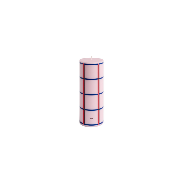 Bougie Colonne M - Light Pink, Red, Bordeaux And Dark Blue