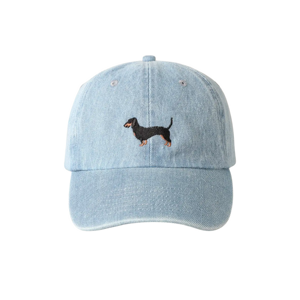 Casquette Broderie Teckel - Denim Clair
