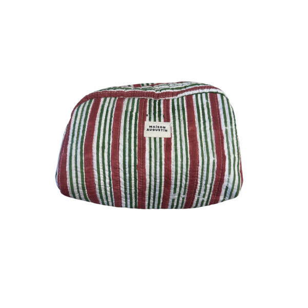 Trousse de toilette rayée Brique