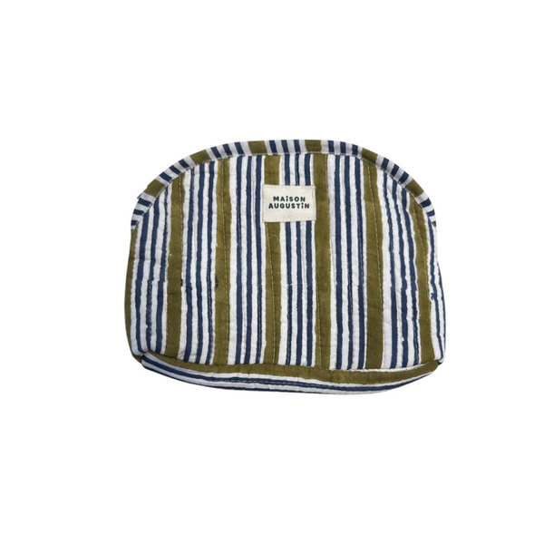 Trousse de toilette rayée Kaki