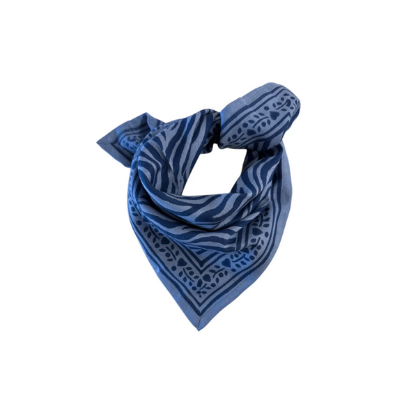 Foulard Zèbre Indigo - 50 cm