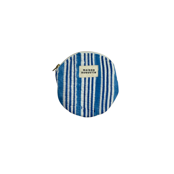 Porte-monnaie rayé Bleu