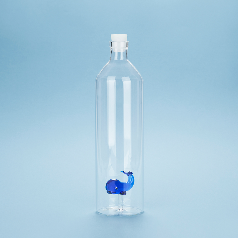 Bouteille Baleine bleue Atlantis en verre borosilicate - 1,2 L