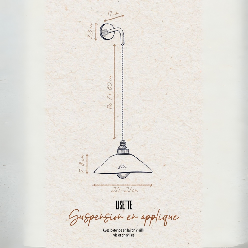 Suspension en applique Lisette en Terre Cuite