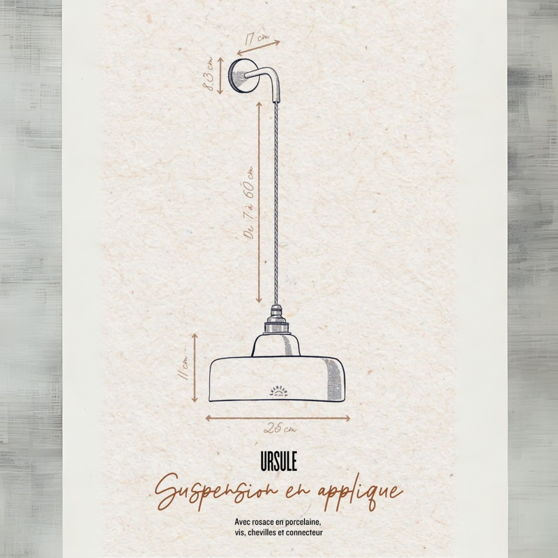 Suspension en applique Ursule en Terre Cuite