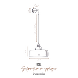 Suspension en applique Ursule en Grès Chamotté Ivoire | Fleux | 7