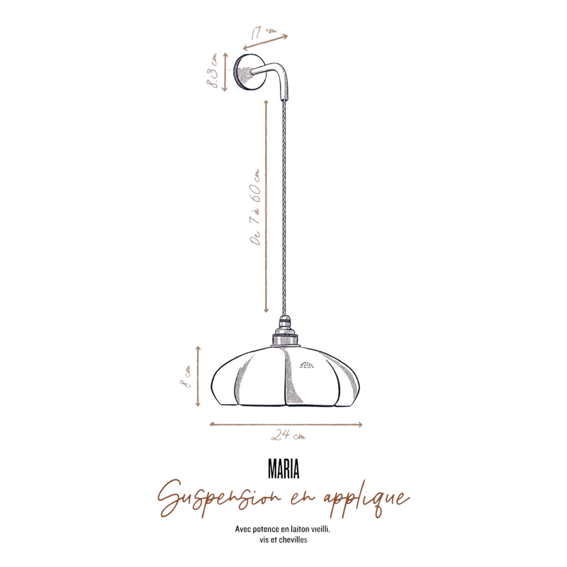 Suspension en applique Maria en Porcelaine émaillée
