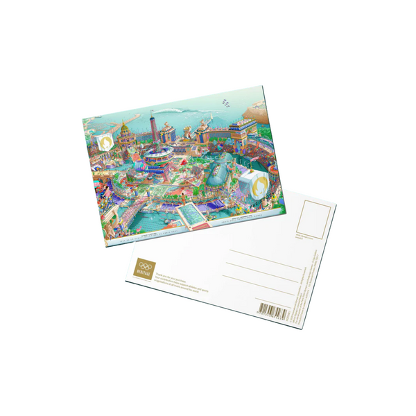 Carte postale de l'affiche Officielle des Jeux de Paris 2024 - Version Panoramique