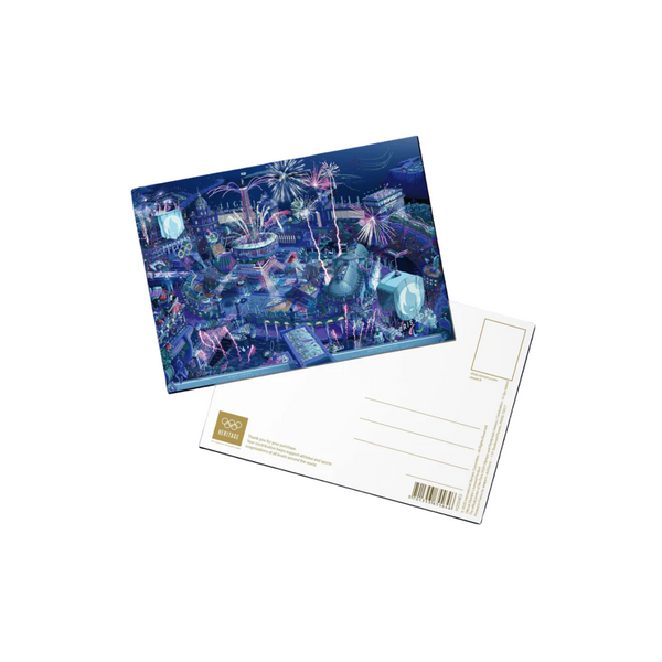 Carte postale de l'affiche Officielle des Jeux de Paris 2024 - Version Célébration - Version Panoramique