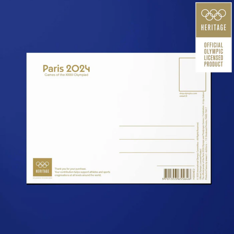 Carte postale de l'affiche Officielle des Jeux de Paris 2024 - Version Célébration - Version Panoramique