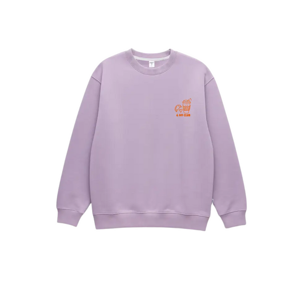 Sweatshirt Adulte Coffee Before Chaos Lilas