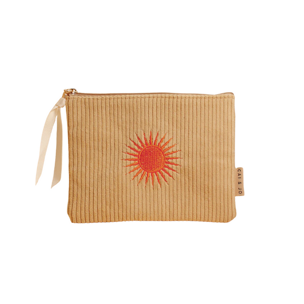 Pochette en velours côtelé - Pale Ochre