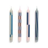 Set of 4 Pattern Candles - Pink &amp; Blues | Fleux | 3