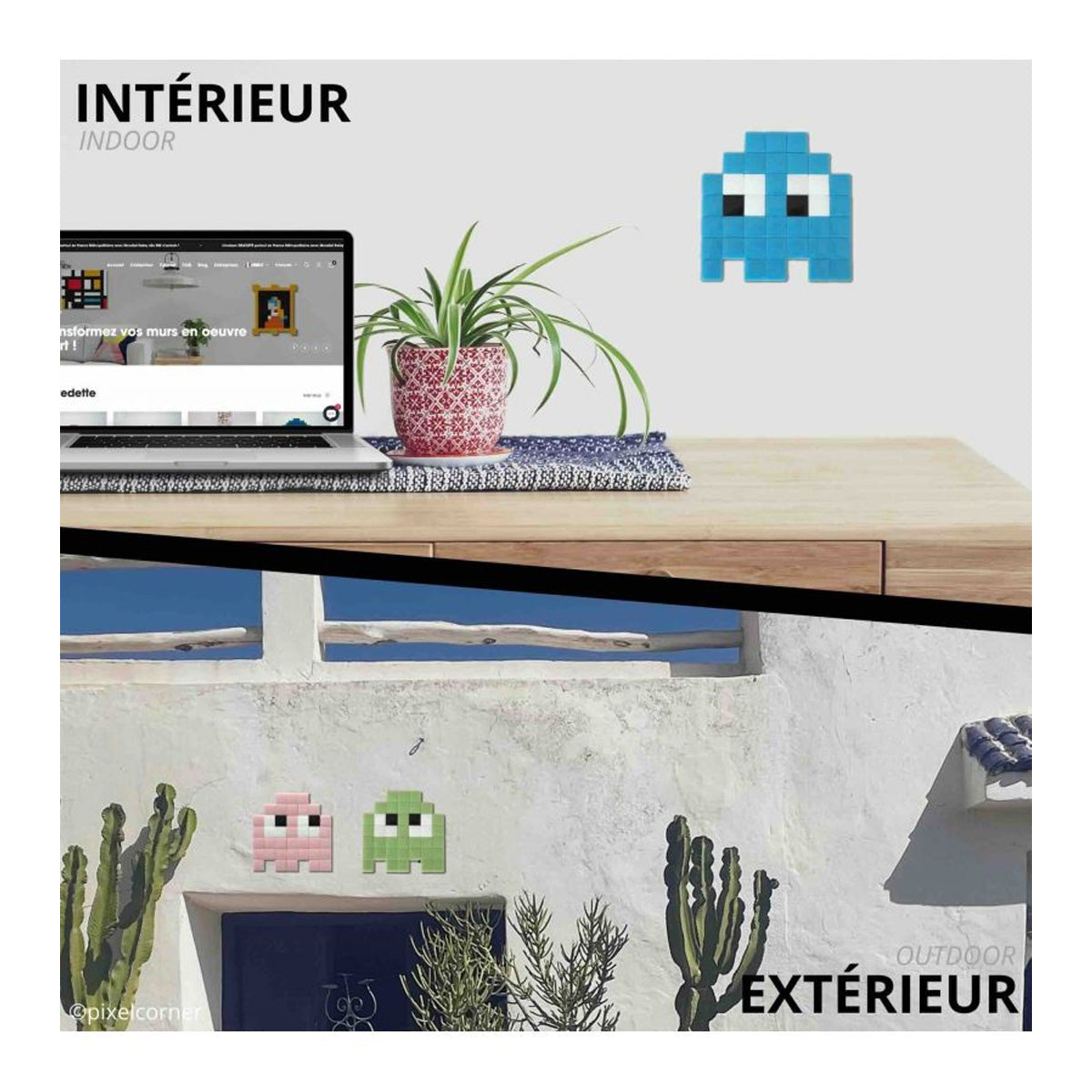 Pixel Corner Gloomie(s) Jaune – Kit Pixel Art DIY En Verre Recyclé – Loisir Créatif Déco Unique