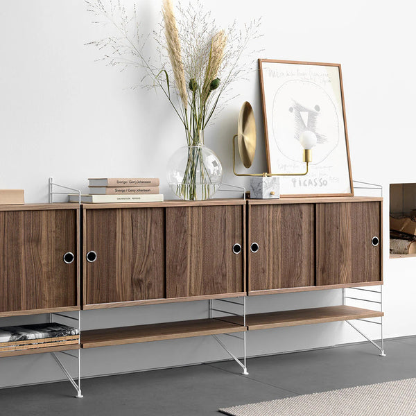 Cabinet Portes coulissantes - 78 x 30 x 42 cm - Noyer