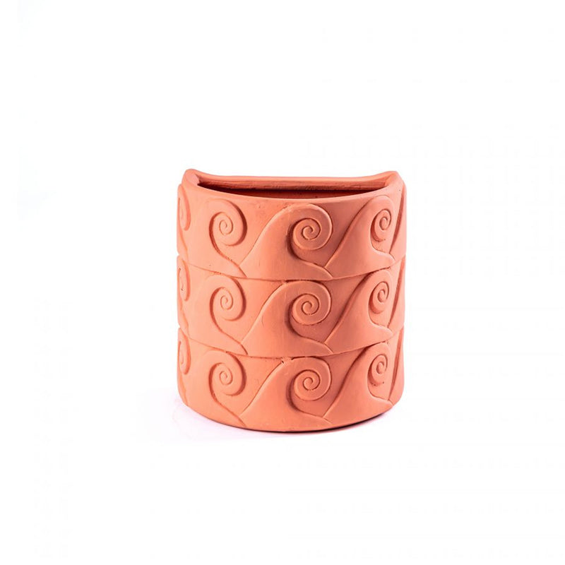 Vase Mural Onde - 25 cm x 16 cm - Terracotta