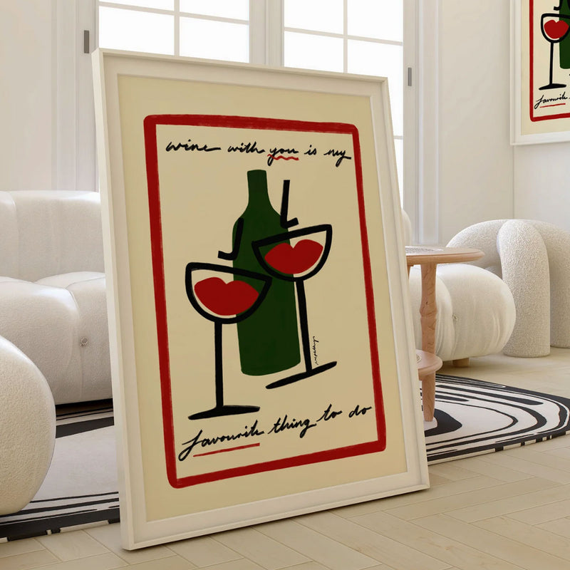 Affiche A3 Wine With You With Border