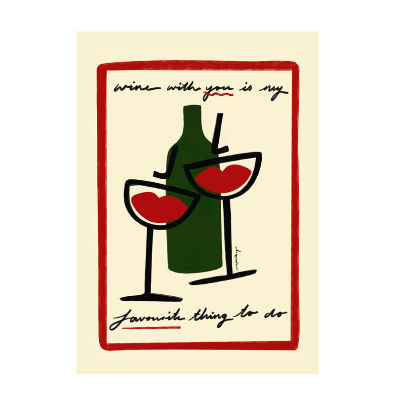 Affiche A3 Wine With You With Border