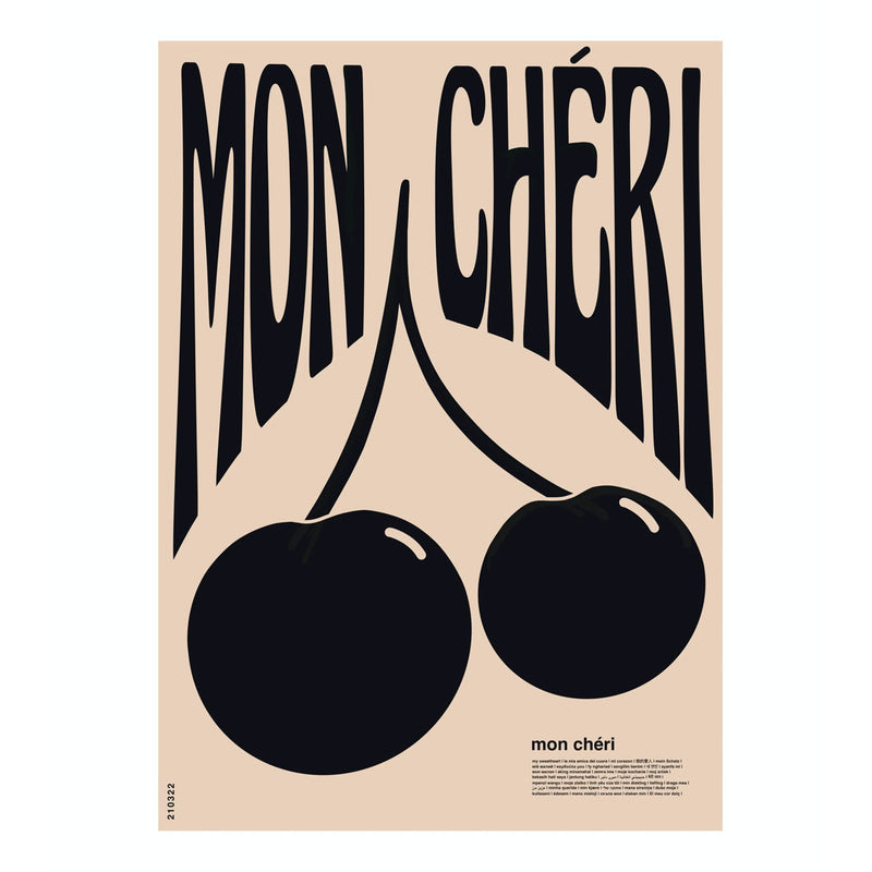 A3 Mon Cheri Black Poster