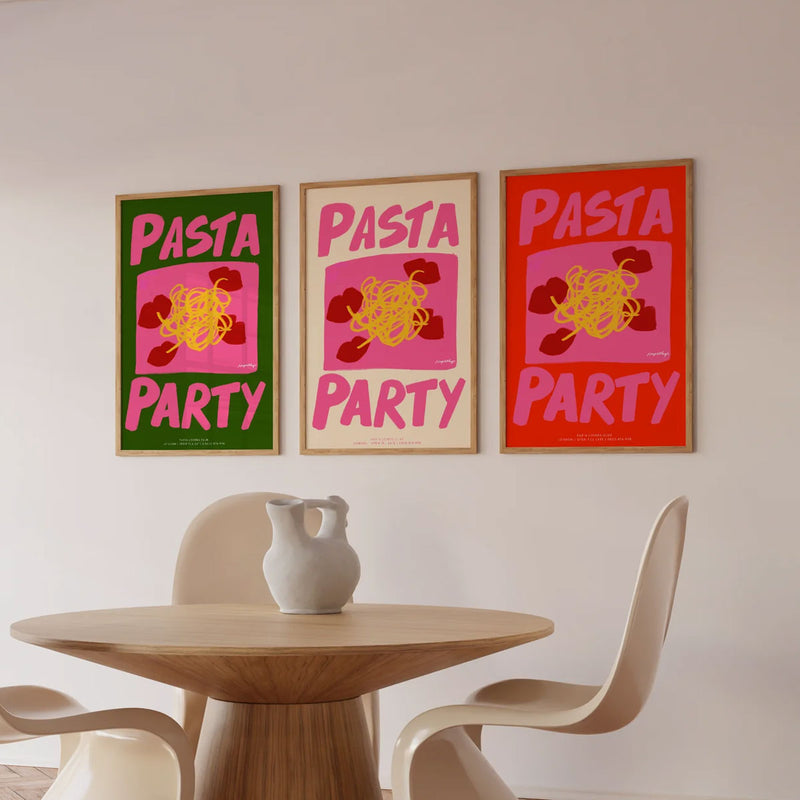 Affiche A3 Pasta Party Green