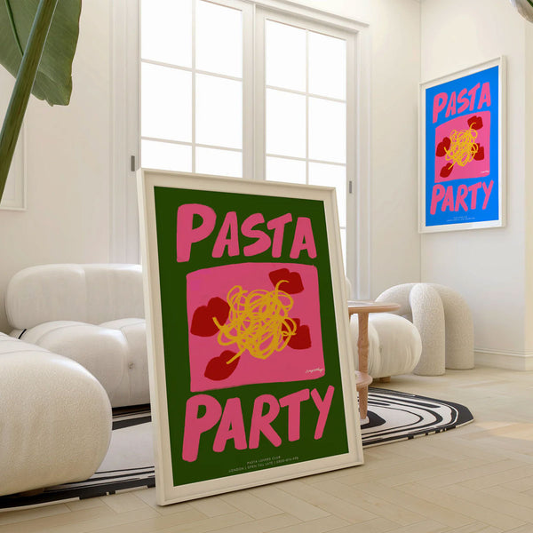 A3 Pasta Party Green Poster