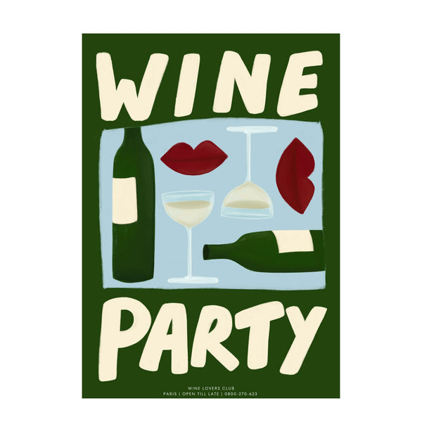 Affiche A3 Wine Party Green