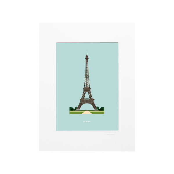 Affiche Le Duo Archi Eiffel Tower France - 30 cm x 40 cm