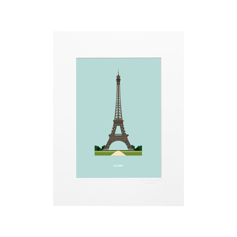 Poster Le Duo Archi Eiffel Tower France - 30 cm x 40 cm 