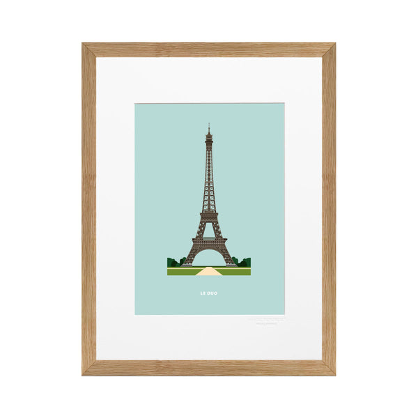 Affiche Le Duo Archi Eiffel Tower France - 30 cm x 40 cm