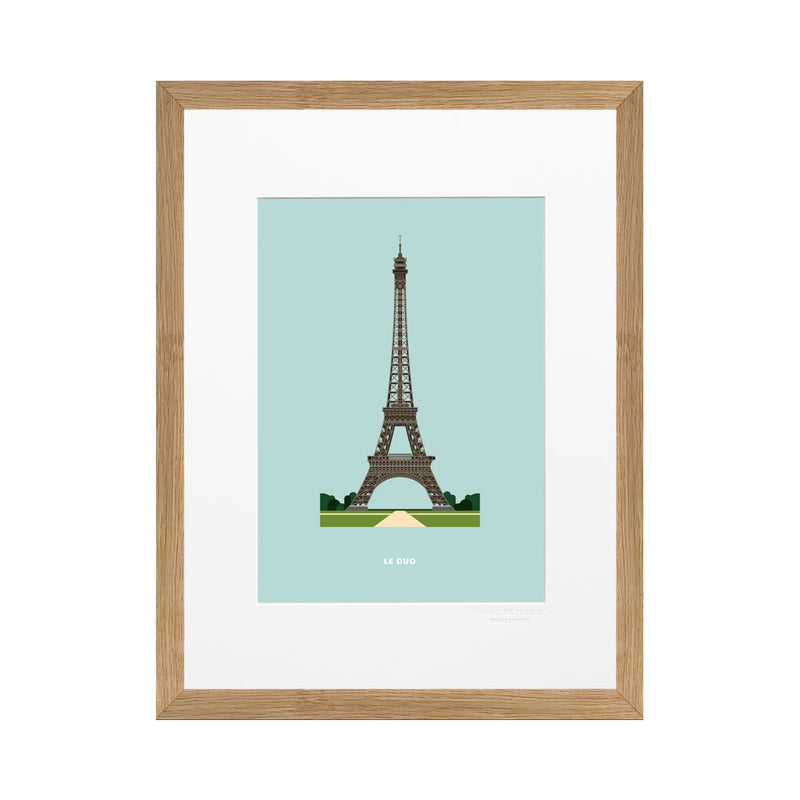 Poster Le Duo Archi Eiffel Tower France - 30 cm x 40 cm 