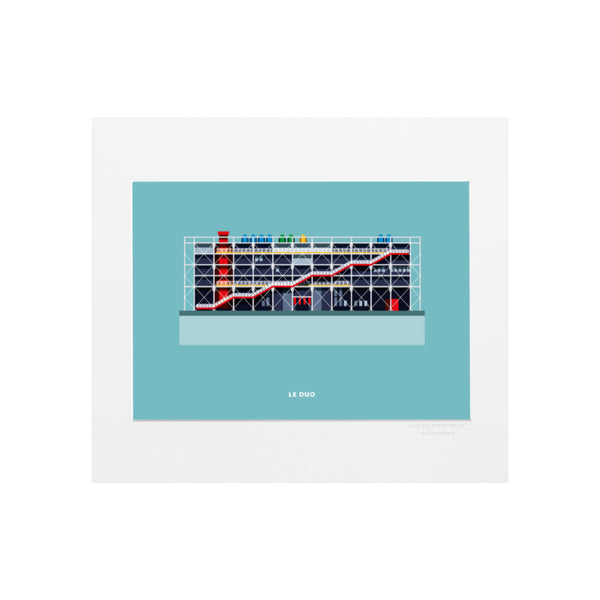 Poster The Archi Duo Pompidou Museum France - 22 x 22 cm