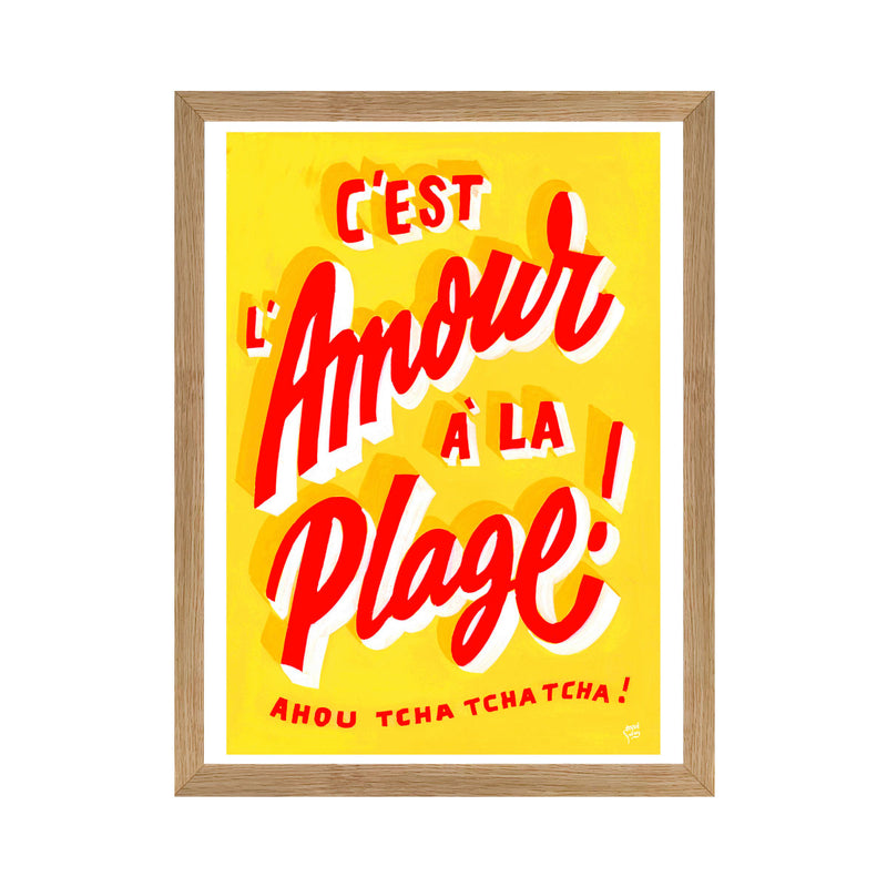 Affiche C'est l'amour à la Plage Toqué Frères - 30 cm x 40 cm