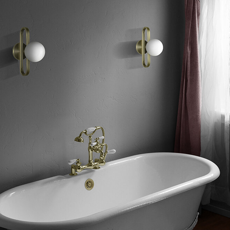 Cime Ip44 Brass Steel Wall Light - 17 cm x 18 cm x 12 cm