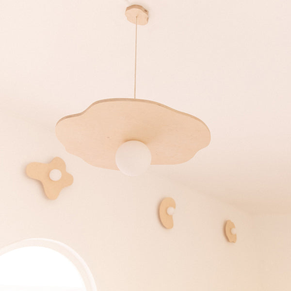Applique pensées en bois de bouleau