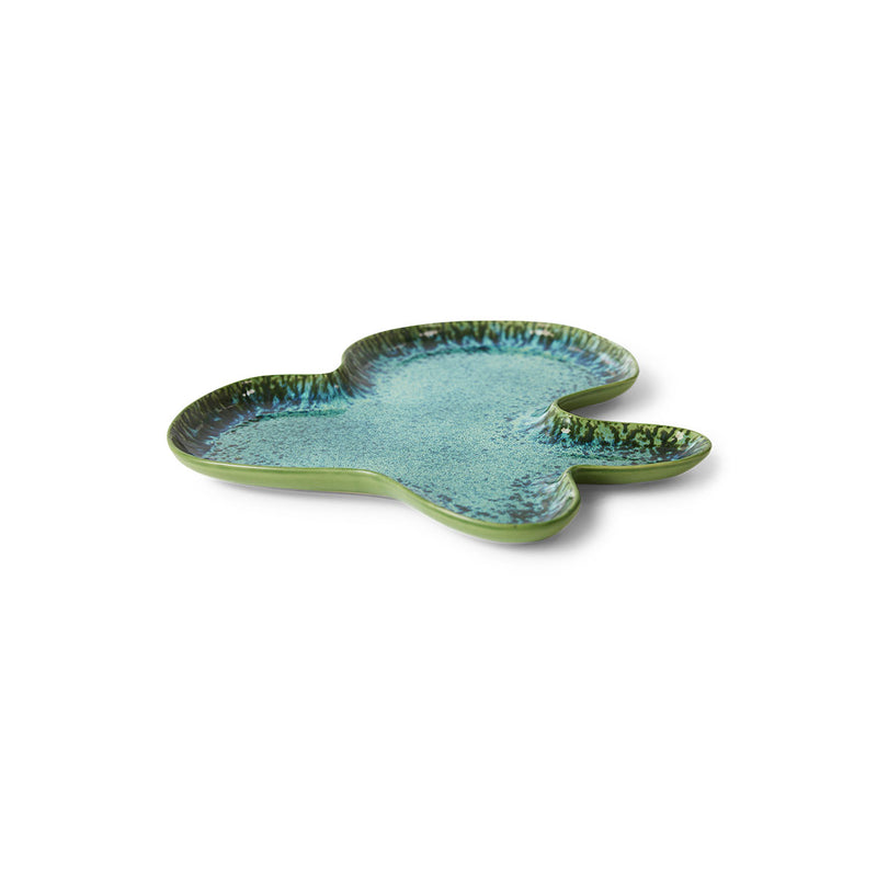 Shell Teal Plate - L 39.5 cm x W 38 cm