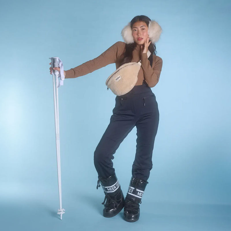 Sac Banane En Fourrure Douce LYEAA - Unisexe, Léger, Pliable Pour L'automne-hiver (Blanc)