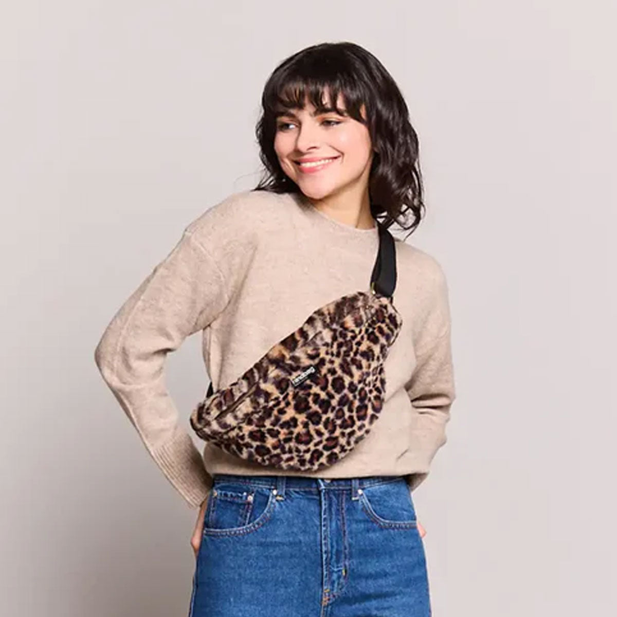 Sasha Leopard Fur Belt Bag - Hindbag | Fleux