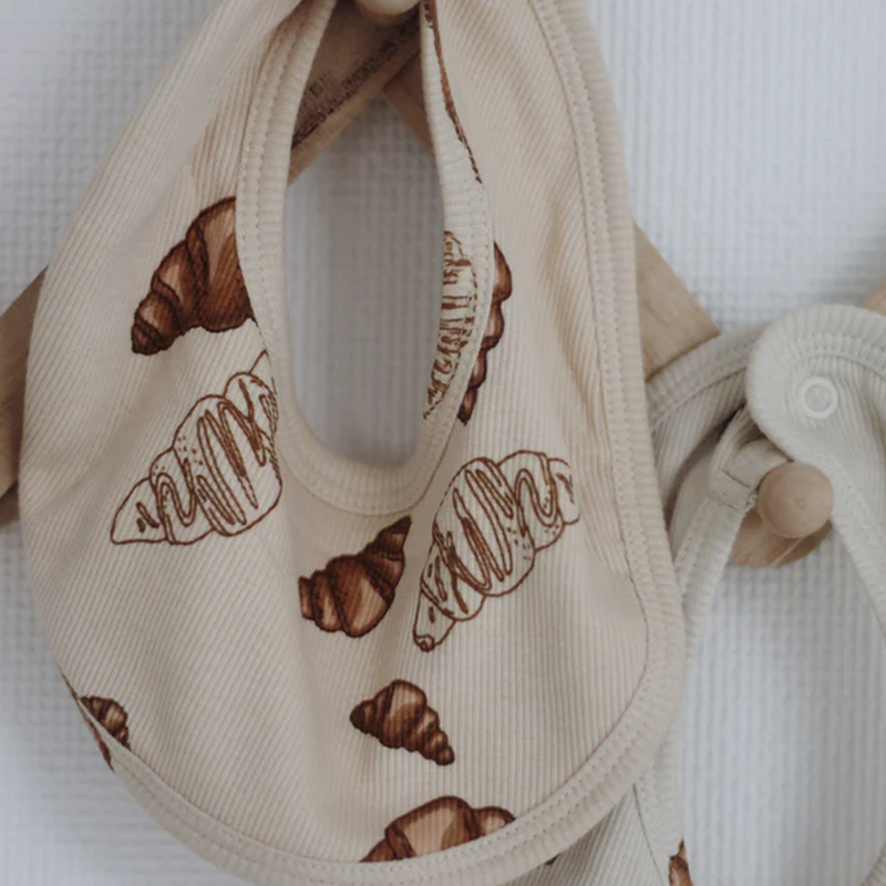 Set of 2 Large Croissant Bibs