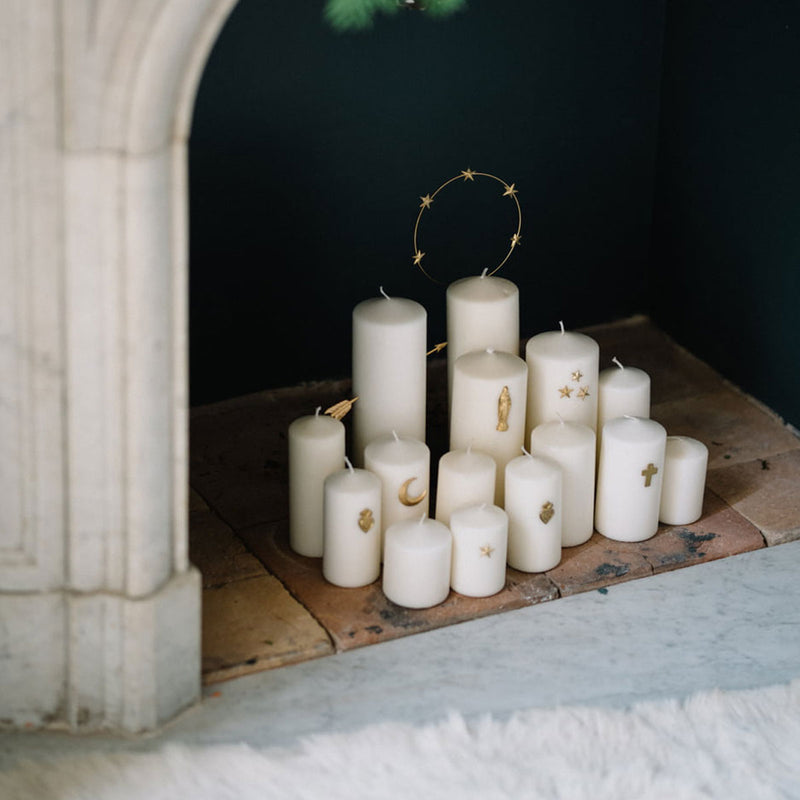 Moon &amp; Stars Gold Candle Jewel