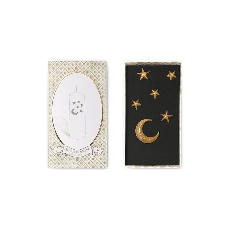 Moon &amp; Stars Gold Candle Jewel
