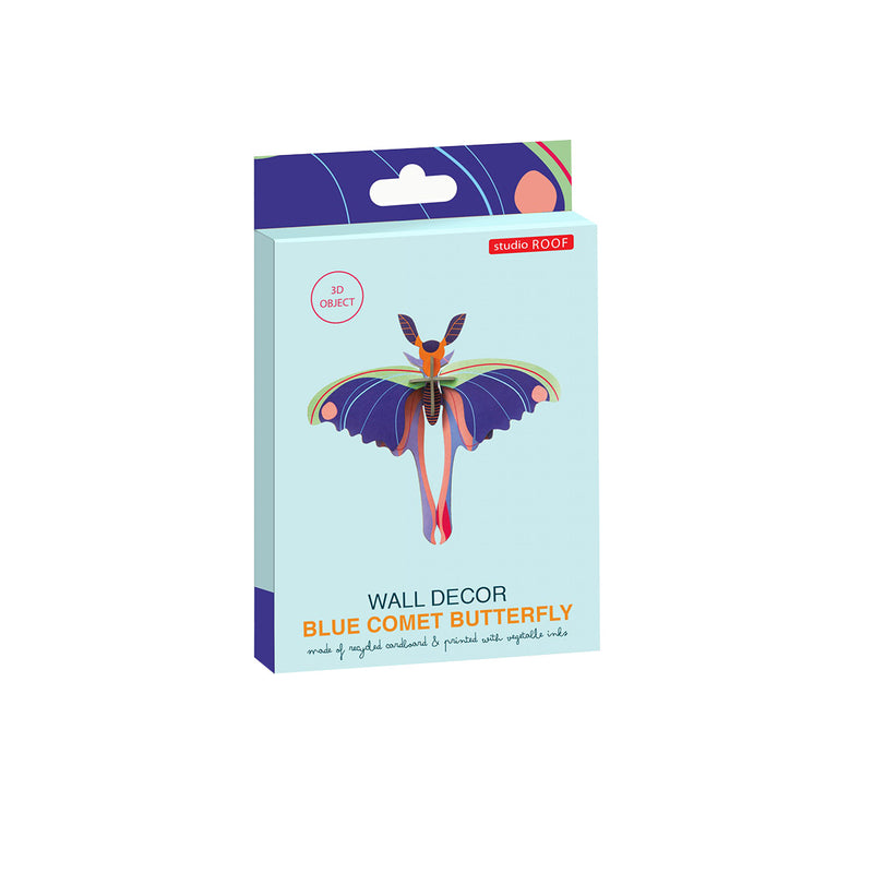 Blue Comet Butterfly Wall Decor Made From Recycled Cardboard