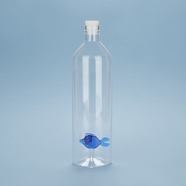 Atlantis Blue Fish Borosilicate Glass Bottle - 1.2 L