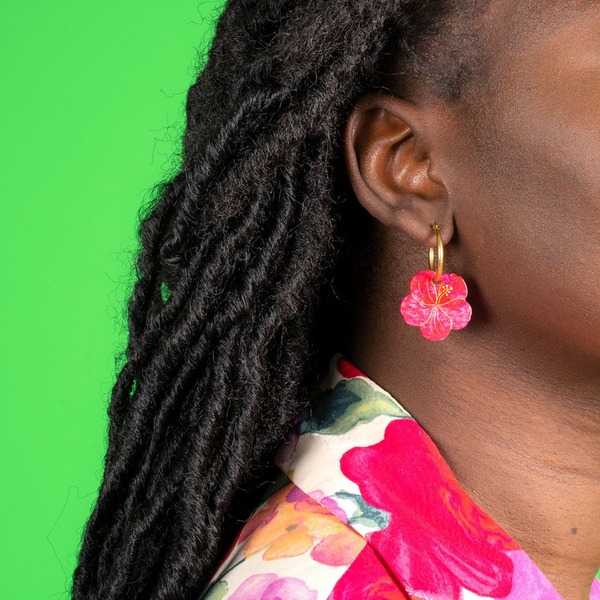 Boucles d'Oreilles Hibiscus