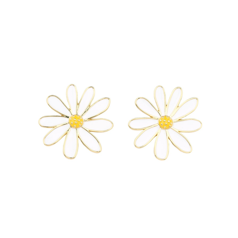 Enamel daisy earrings discount
